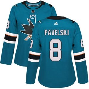 Damen San Jose Sharks Trikot Joe Pavelski 8 Teal Authentic